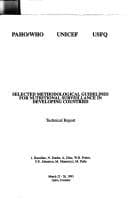 Tapa de Selected methological guidelines for nutritional surveillance in developing countries