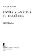 Tapa de Théorie et analyse en linguistique