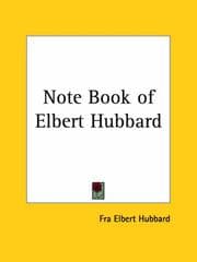 Tapa de Note Book of Elbert Hubbard