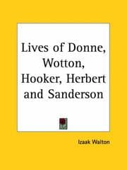 Tapa de The lives of Donne, Wotton, Hooker, Herbert and Sanderson