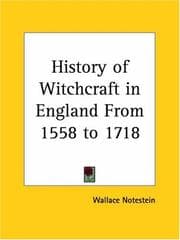 Tapa de A history of witchcraft in England from 1558 to 1718