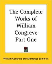 Tapa de The Complete Works Of William Congreve