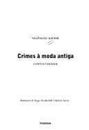Tapa de Crimes à Moda Antiga
