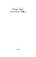 Tapa de Ritorno Alla Critica