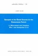 Tapa de Synopsis of the Greek Sources for the Hasmonean Period