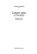 Tapa de Lettere Varie (1776-1832)
