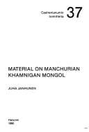 Tapa de Material on Manchurian Khamnigan Mongol
