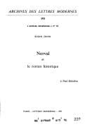Tapa de Nerval et le roman historique