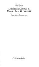 Tapa de Literarische Zensur in Deutschland 1819-1848