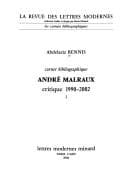 Tapa de Carnet bibliographique André Malraux