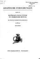 Tapa de Les matériaux pour l'étude du chamanisme mongol