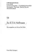 Tapa de Zu E.T.A. Hoffmann