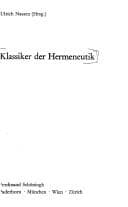 Tapa de Klassiker der Hermeneutik