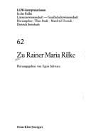 Tapa de Zu Rainer Maria Rilke