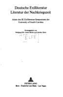 Tapa de Deutsche Exilliteratur. Literatur der Nachkriegszeit