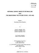 Tapa de National survey results on drug use from the Monitoring the Future Study, 1975-1993