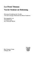 Tapa de Leo Perutz' Romane