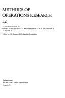 Tapa de Contributions to operations research and mathematical economics