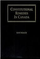 Tapa de Constitutional remedies in Canada