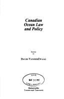 Tapa de Canadian ocean law and policy