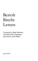 Tapa de Bertolt Brecht letters