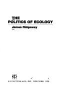 Tapa de The politics of ecology