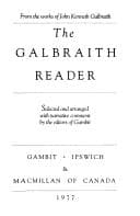 Tapa de The Galbraith reader