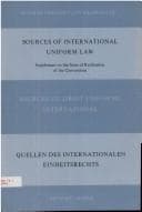 Tapa de Sources of international uniform law