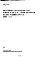 Tapa de Terenowe organy władzy w programach i dokumentach partii politycznych 1940-1950