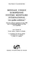 Tapa de Monnaie unique européenne système monétaire international