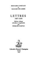 Tapa de Lettres 1807-1830