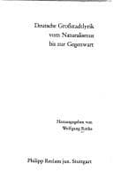 Tapa de Deutsche Grossstadtlyrik vom Naturalismus bis zur Gegenwart