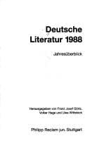 Tapa de Deutsche Literatur 1988