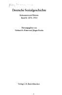Tapa de Deutsche Sozialgeschichte 1870-1914