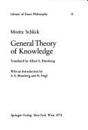 Tapa de General theory of Knowledge