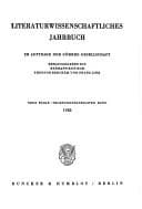 Tapa de Literaturwissenschaftliches Jahrbuch
