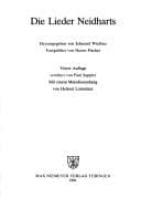 Tapa de Die Lieder Neidharts
