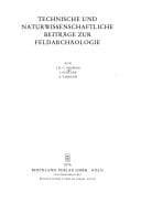 Tapa de Technische und naturwissenschaftliche Beiträge zur Feldarchäologie