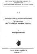 Tapa de Untersuchungen zur gesprochenen Sprache