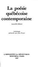 Tapa de La Poésie québécoise contemporaine