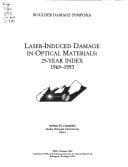 Tapa de Laser Induced Damage in Optical Materials