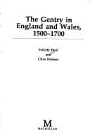 Tapa de The gentry in England and Wales, 1500-1700