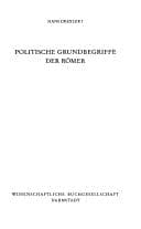 Tapa de Politische Grundbegriffe der Römer
