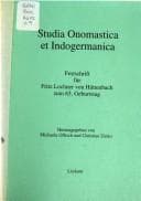 Tapa de Studia onomastica et indogermanica