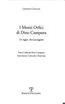 Tapa de I monti Orfici di Dino Campana