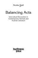 Tapa de Balancing acts: intercultural encounters in contemporary German and Austrian literature