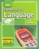 Tapa de Elements of Language