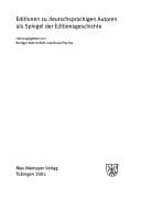 Tapa de Editionen zu deutschsprachigen Autoren als Spiegel der Editionsgeschichte