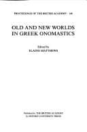 Tapa de Old and new worlds in Greek onomastics