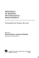 Tapa de Principals of modern psychological measurement